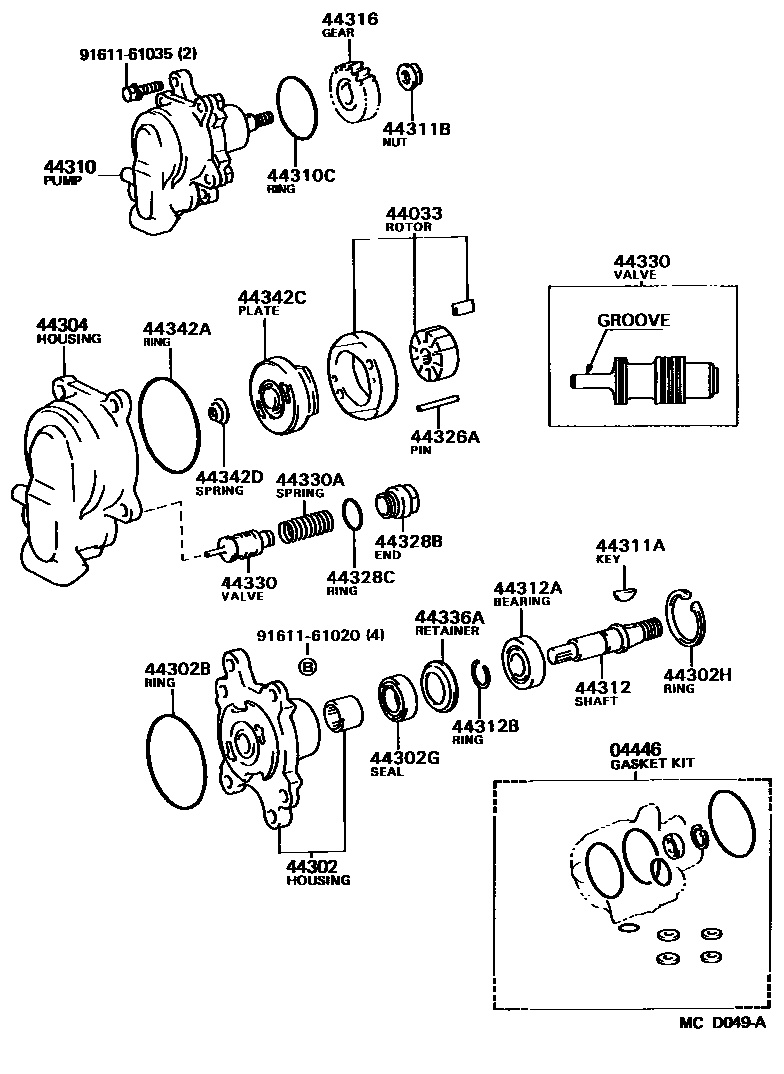 4502 — VANE PUMP & RESERVOIR (POWER STEERING)