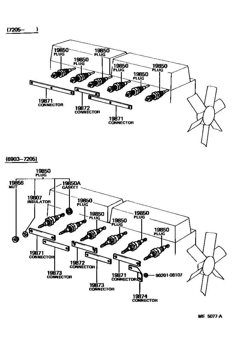 1901 — IGNITION COIL & SPARK PLUG / GLOW PLUG