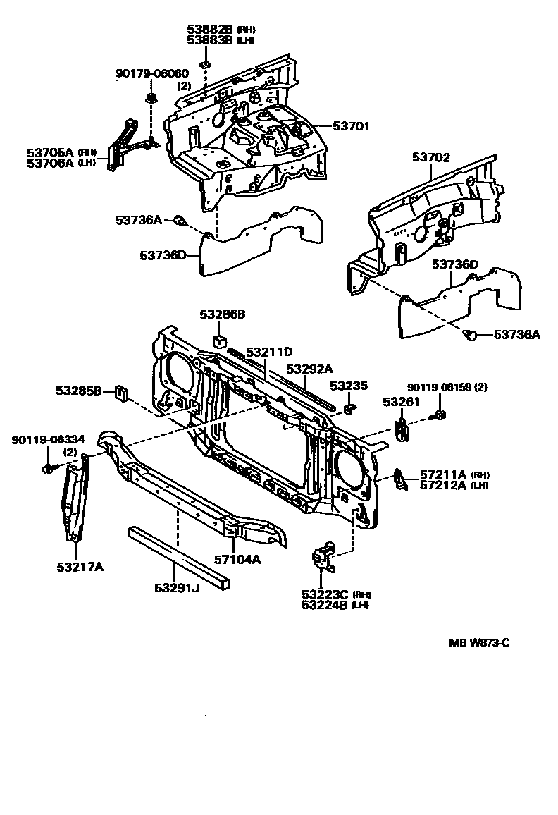 5355 — FRONT FENDER APRON & DASH PANEL