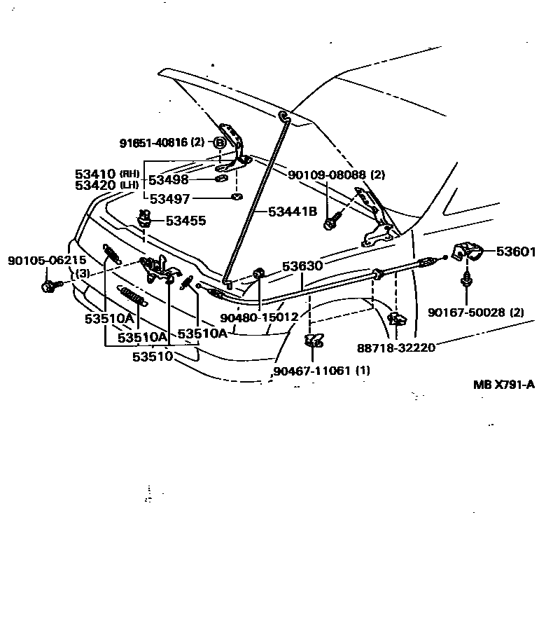 5354 — HOOD LOCK & HINGE