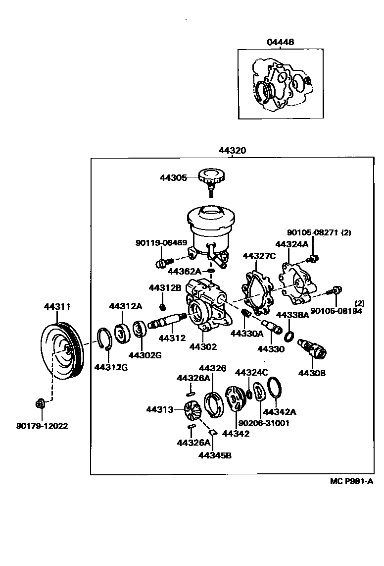 4502 — VANE PUMP & RESERVOIR (POWER STEERING)