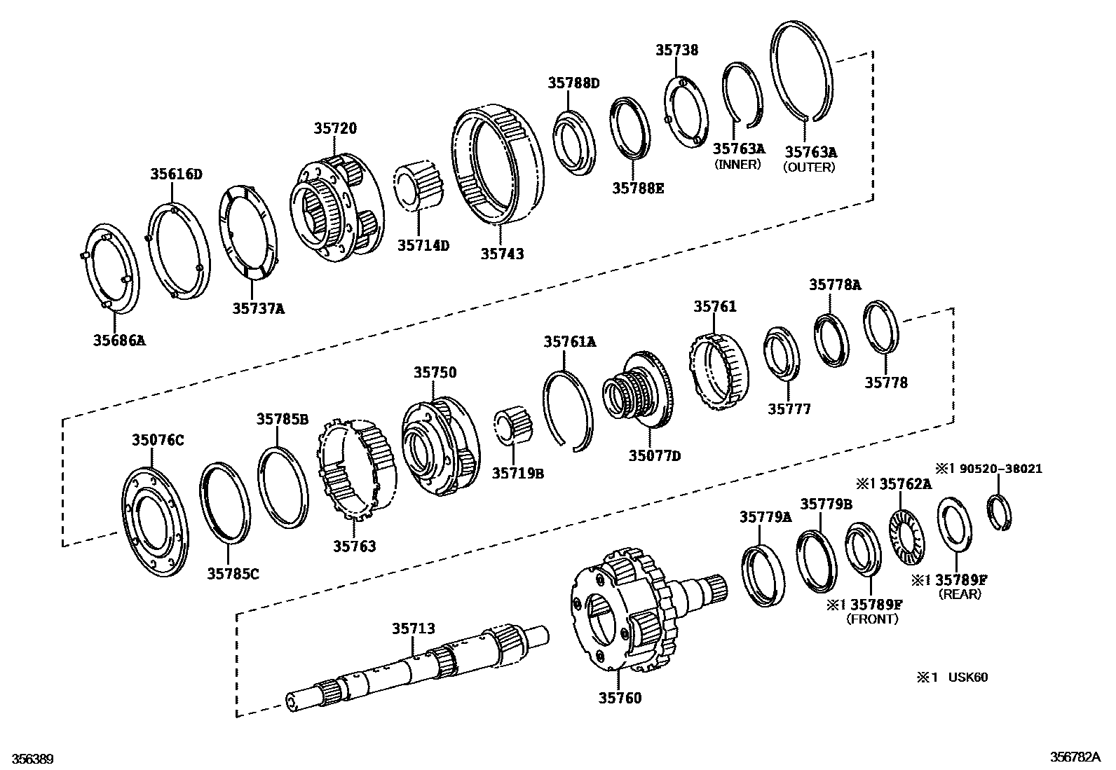 3510 — PLANETARY GEAR, REVERSE PISTON & COUNTER GEAR(ATM)