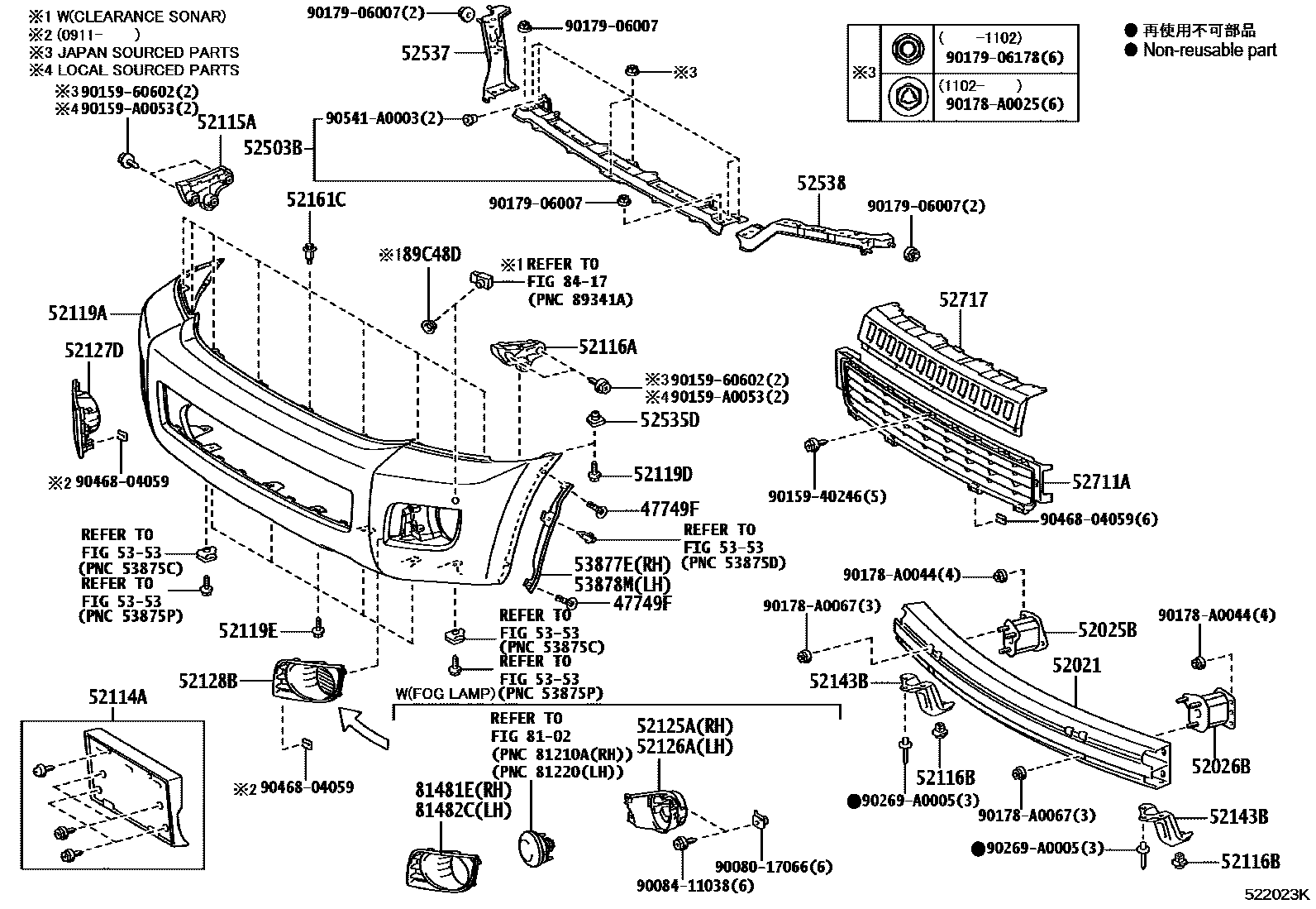 5252 — FRONT BUMPER & BUMPER STAY