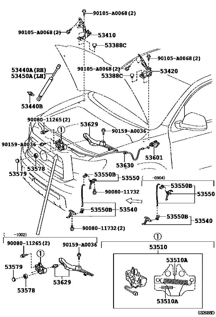 5354 — HOOD LOCK & HINGE