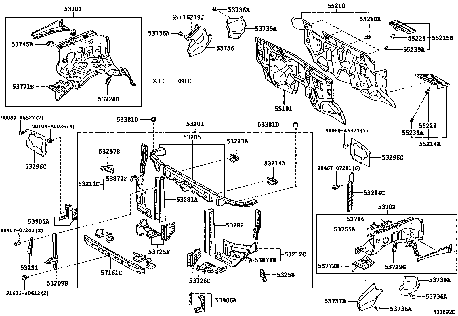 5355 — FRONT FENDER APRON & DASH PANEL