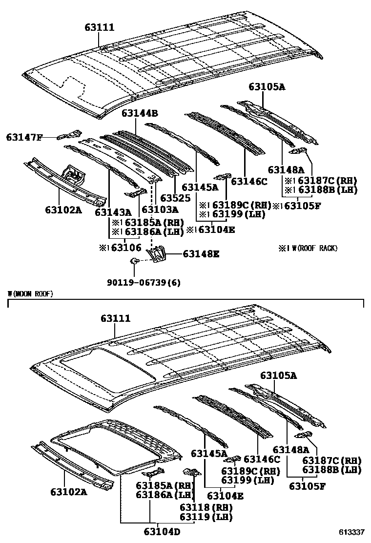 6153 — ROOF PANEL & BACK PANEL