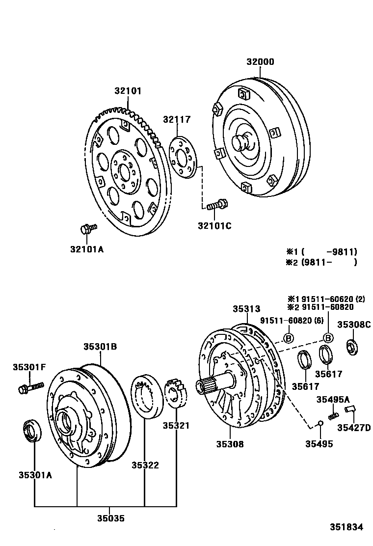 3502 — TORQUE CONVERTER, FRONT OIL PUMP & CHAIN (ATM)
