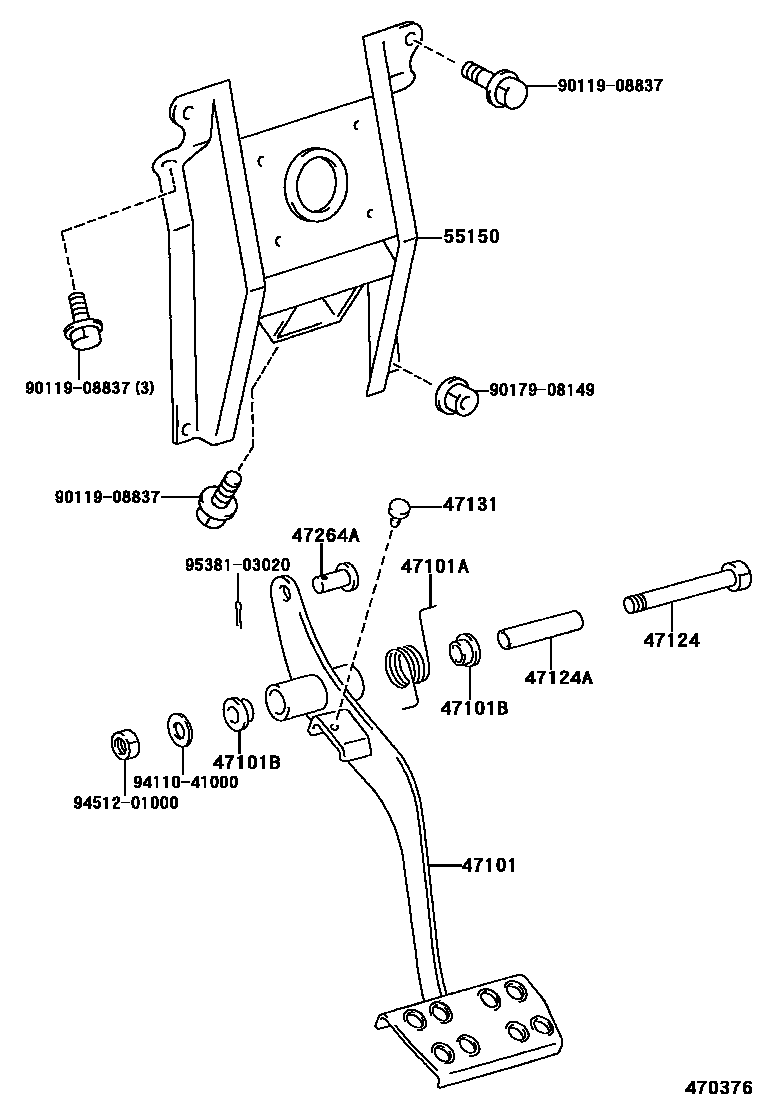 4701 — BRAKE PEDAL & BRACKET