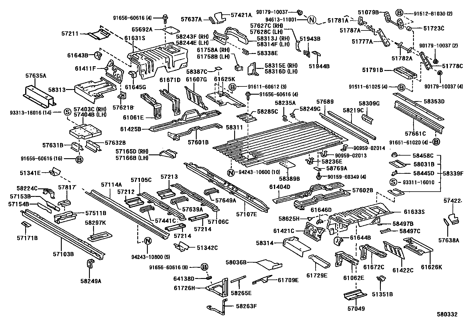 5852 — REAR FLOOR PANEL & REAR FLOOR MEMBER