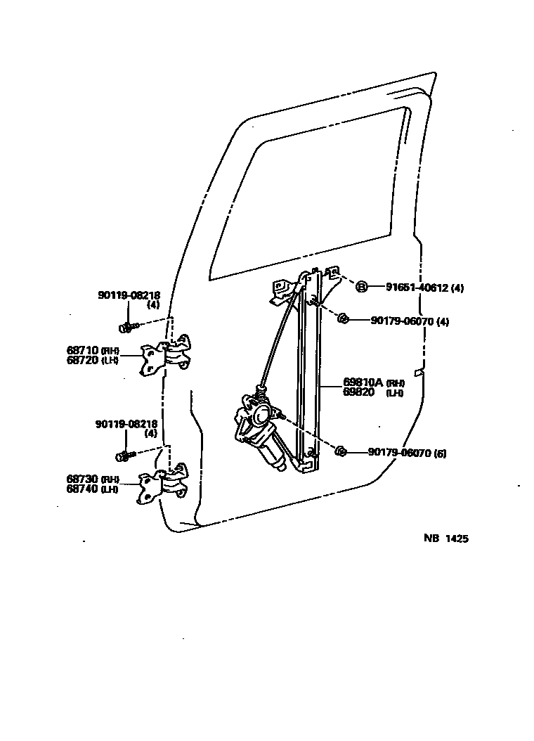 6754 — FRONT DOOR WINDOW REGULATOR & HINGE