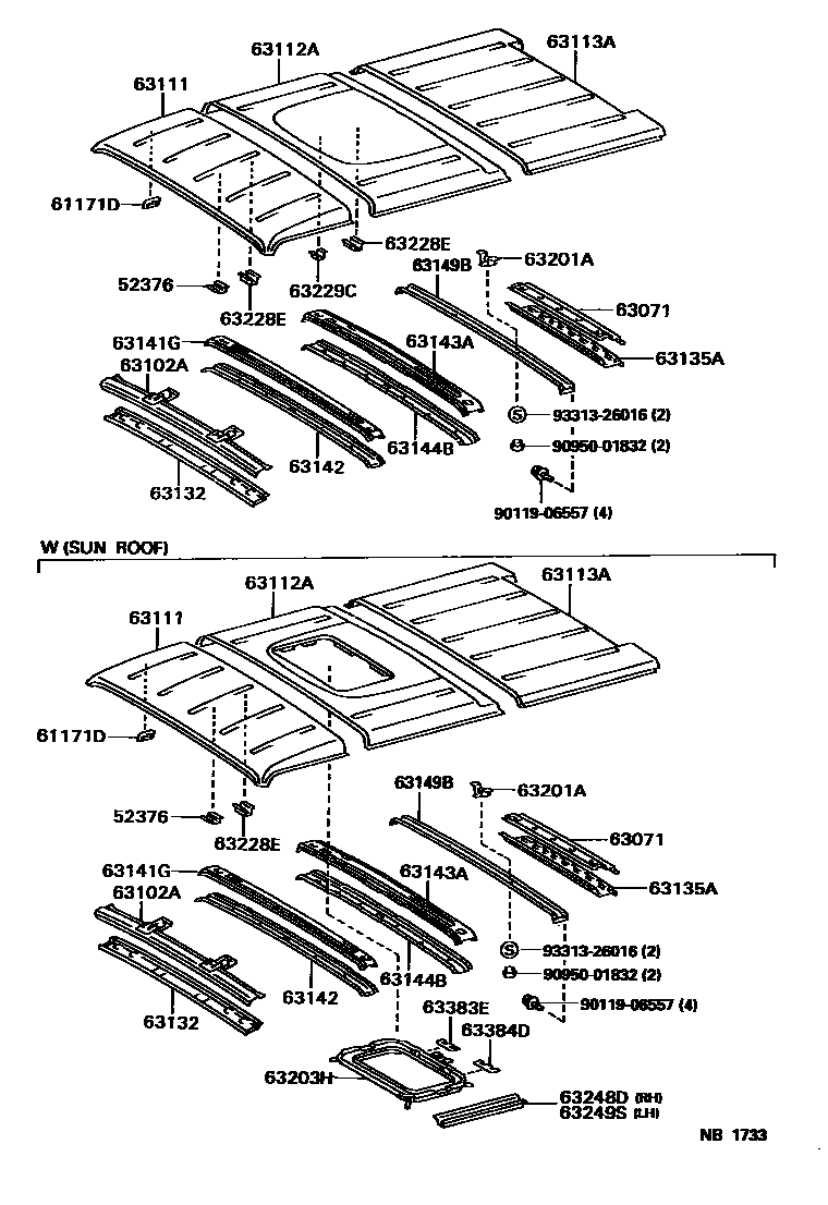 6153 — ROOF PANEL & BACK PANEL