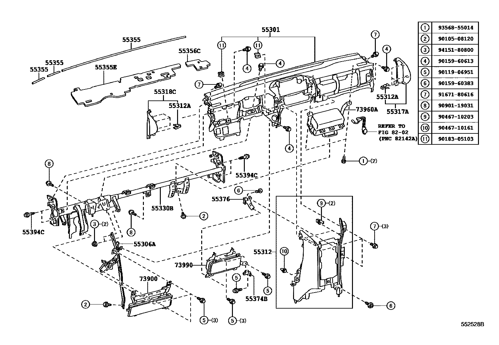 5501 — INSTRUMENT PANEL & GLOVE COMPARTMENT