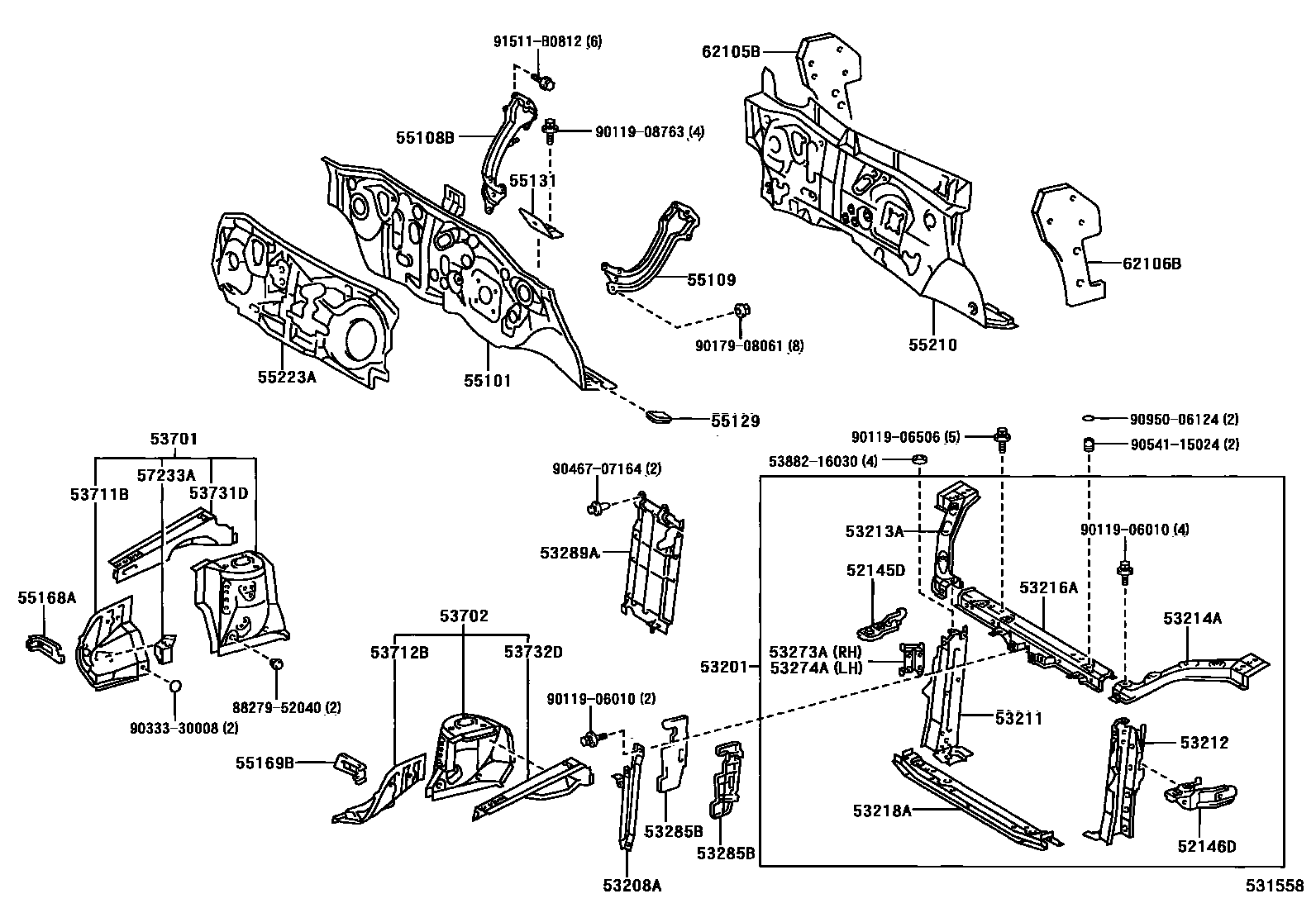 5304 — FRONT FENDER APRON & DASH PANEL