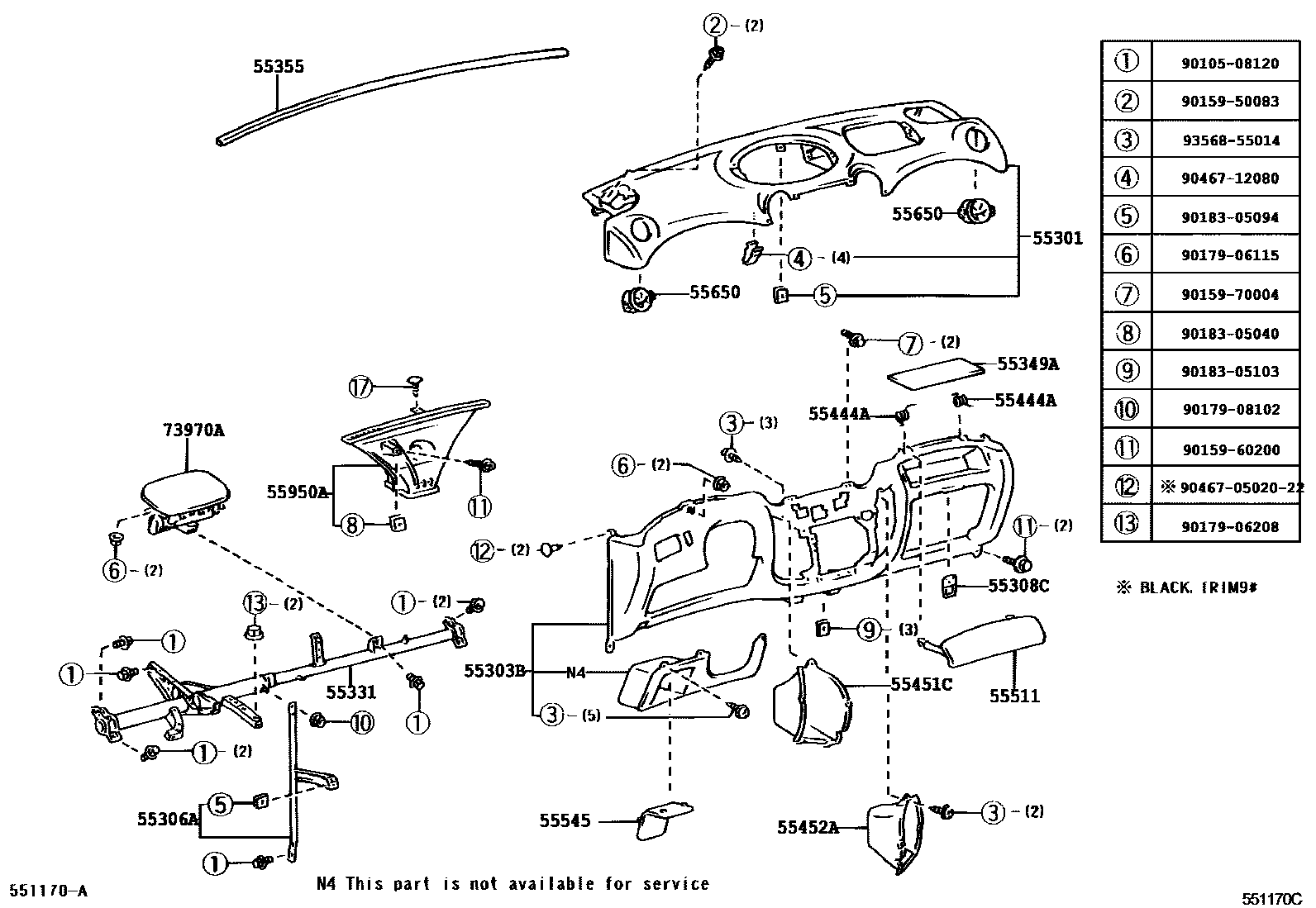 5501 — INSTRUMENT PANEL & GLOVE COMPARTMENT