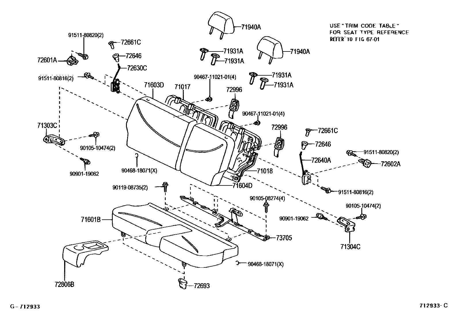 7102 — REAR SEAT & SEAT TRACK
