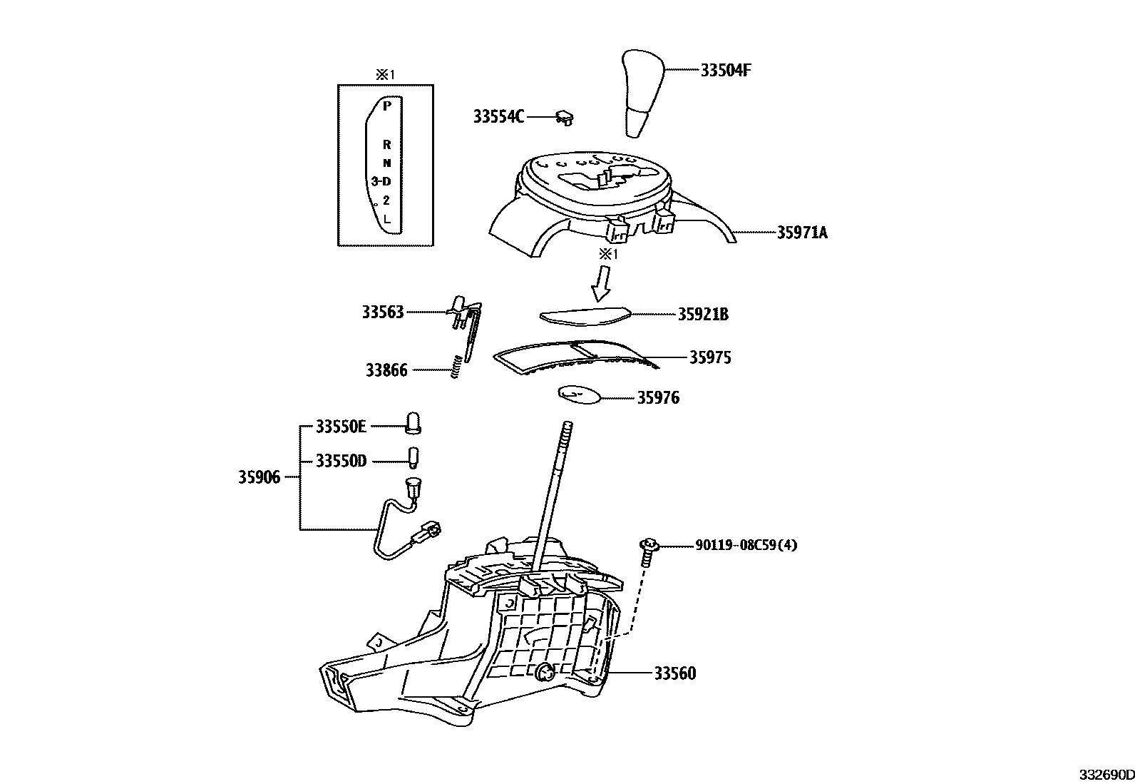 3312 — SHIFT LEVER & RETAINER