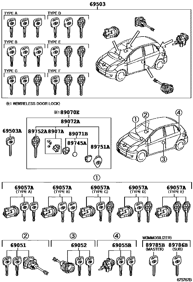 6712 — LOCK CYLINDER SET