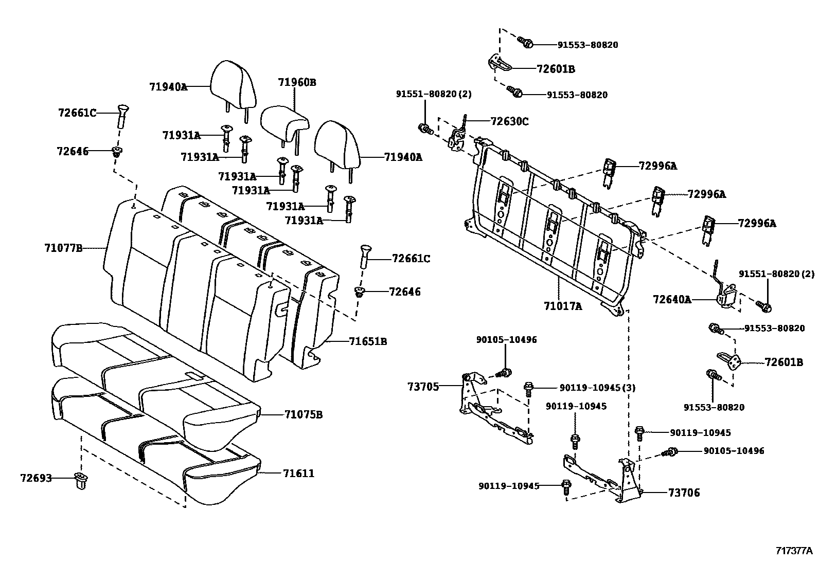7102 — REAR SEAT & SEAT TRACK