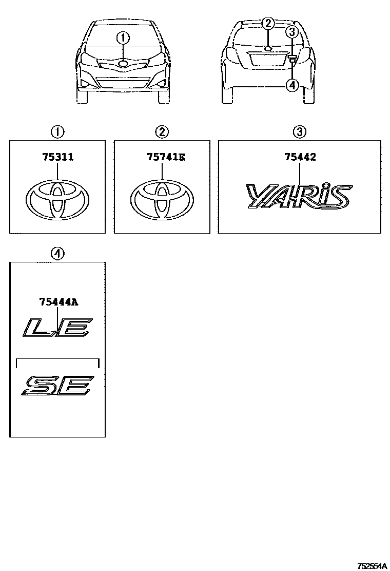 7501 — EMBLEM & NAME PLATE (EXTERIOR & INTERIOR)