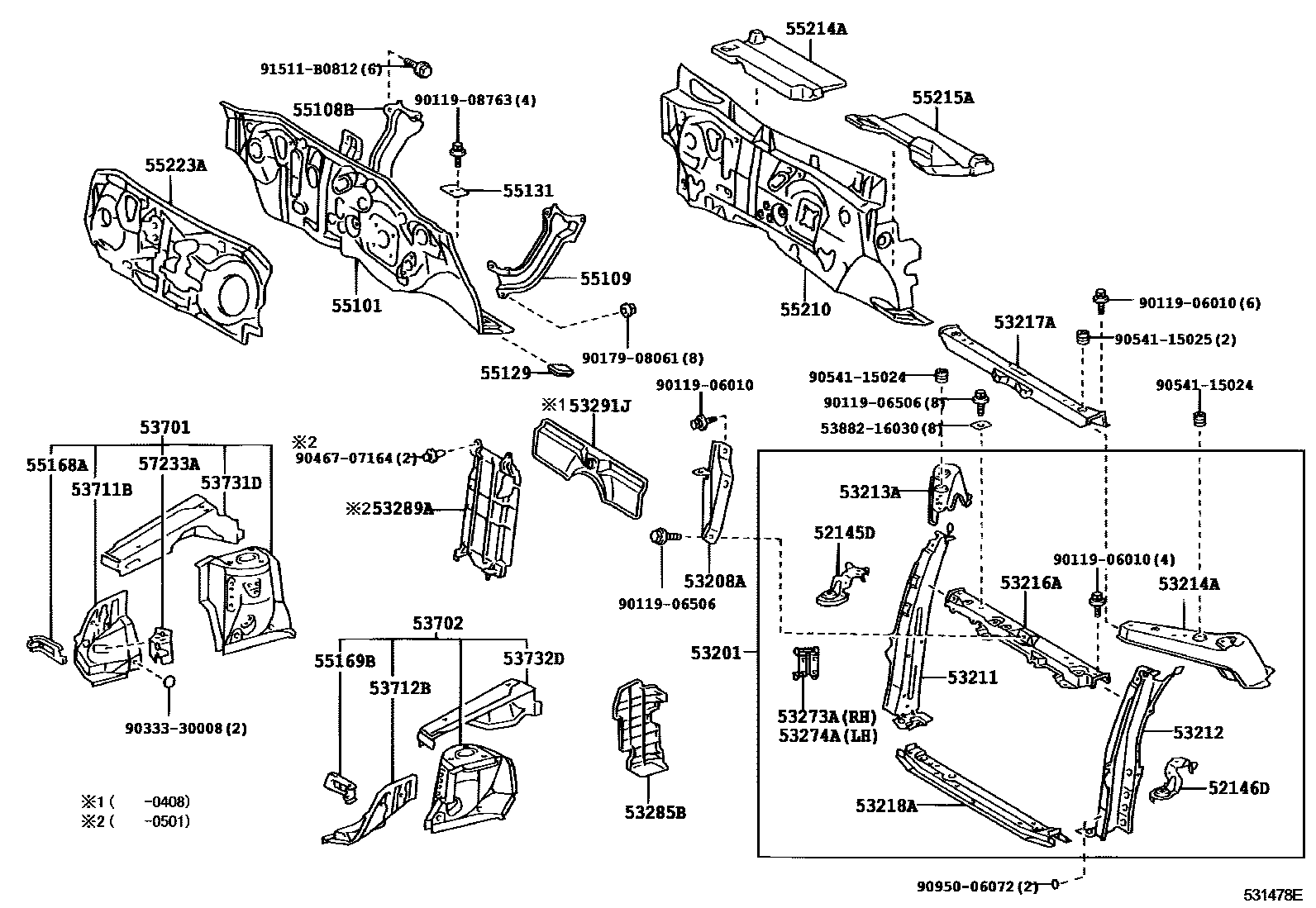 5304 — FRONT FENDER APRON & DASH PANEL
