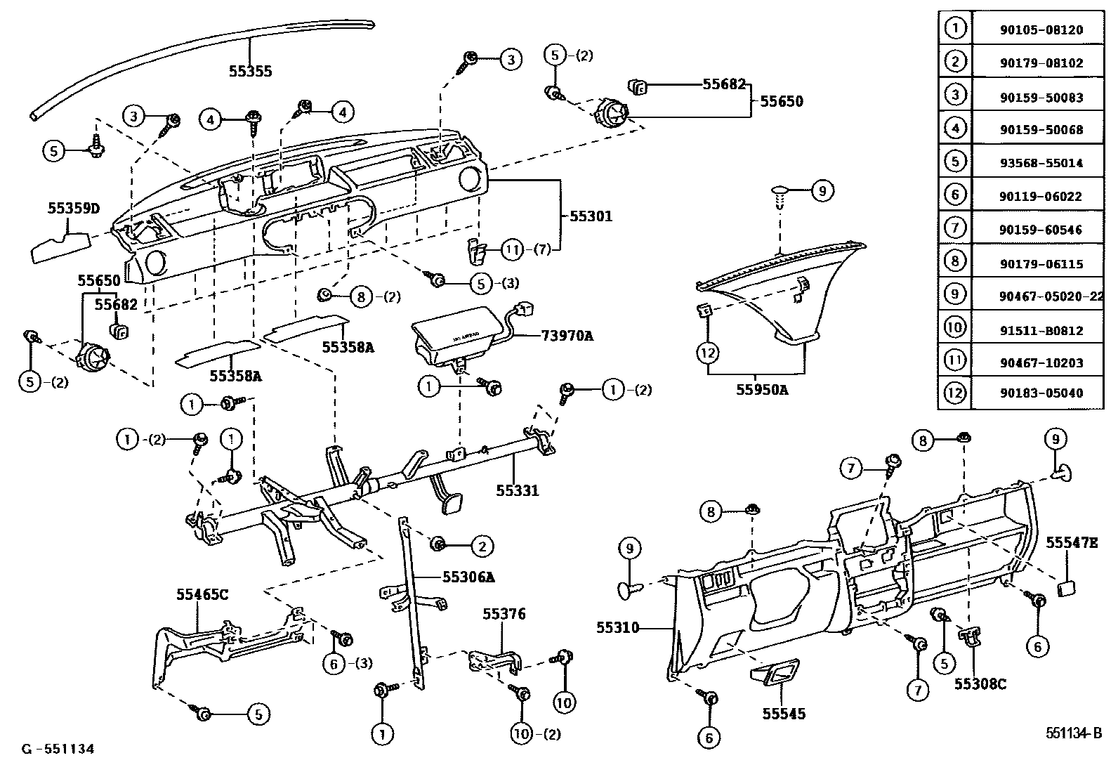 5501 — INSTRUMENT PANEL & GLOVE COMPARTMENT