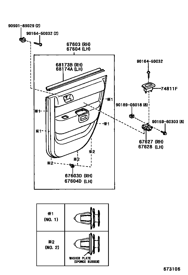 6705 — REAR DOOR PANEL & GLASS