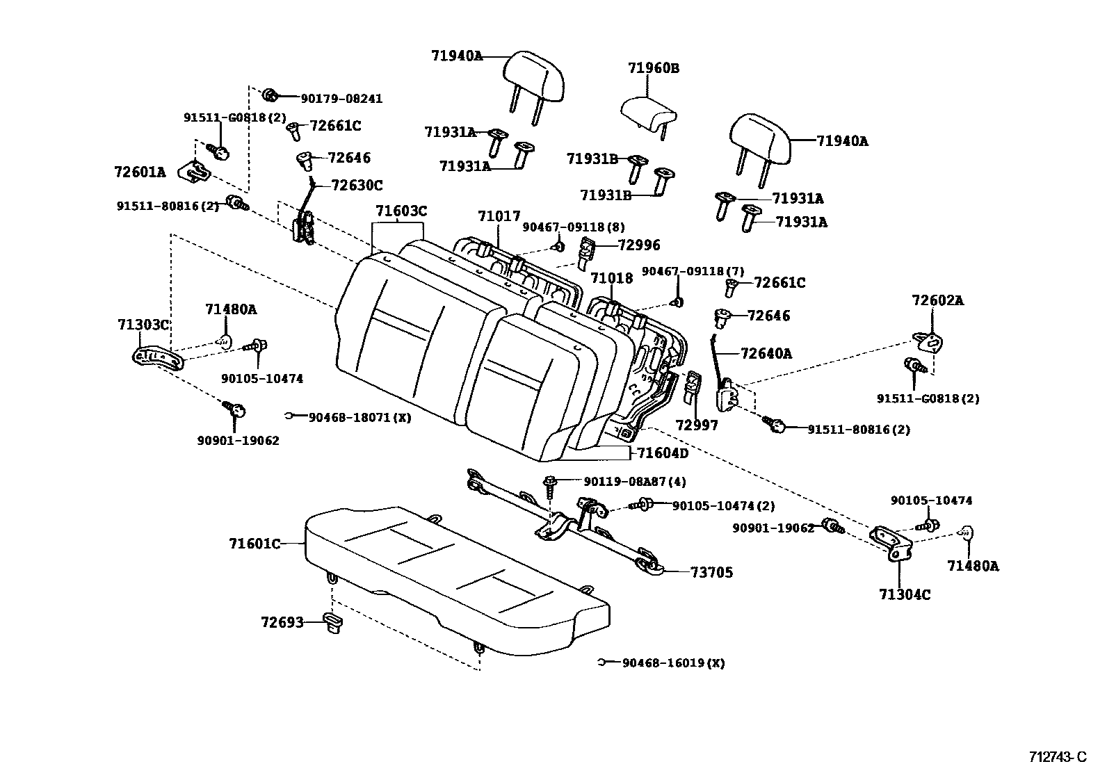 7102 — REAR SEAT & SEAT TRACK