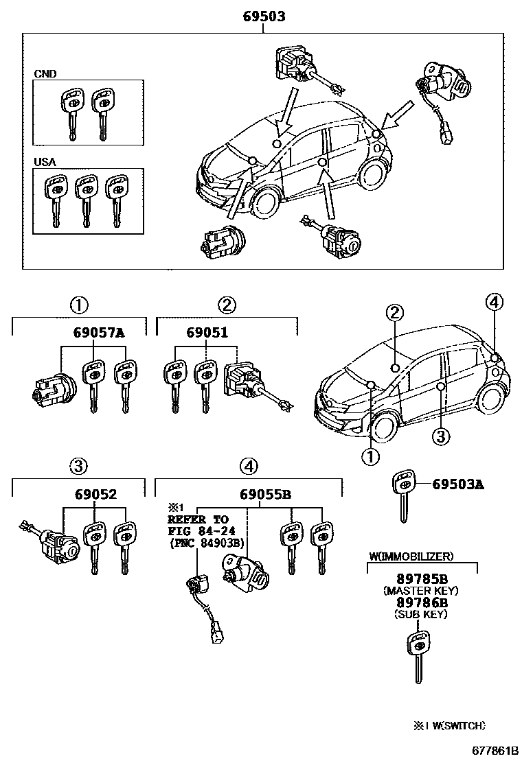 6712 — LOCK CYLINDER SET