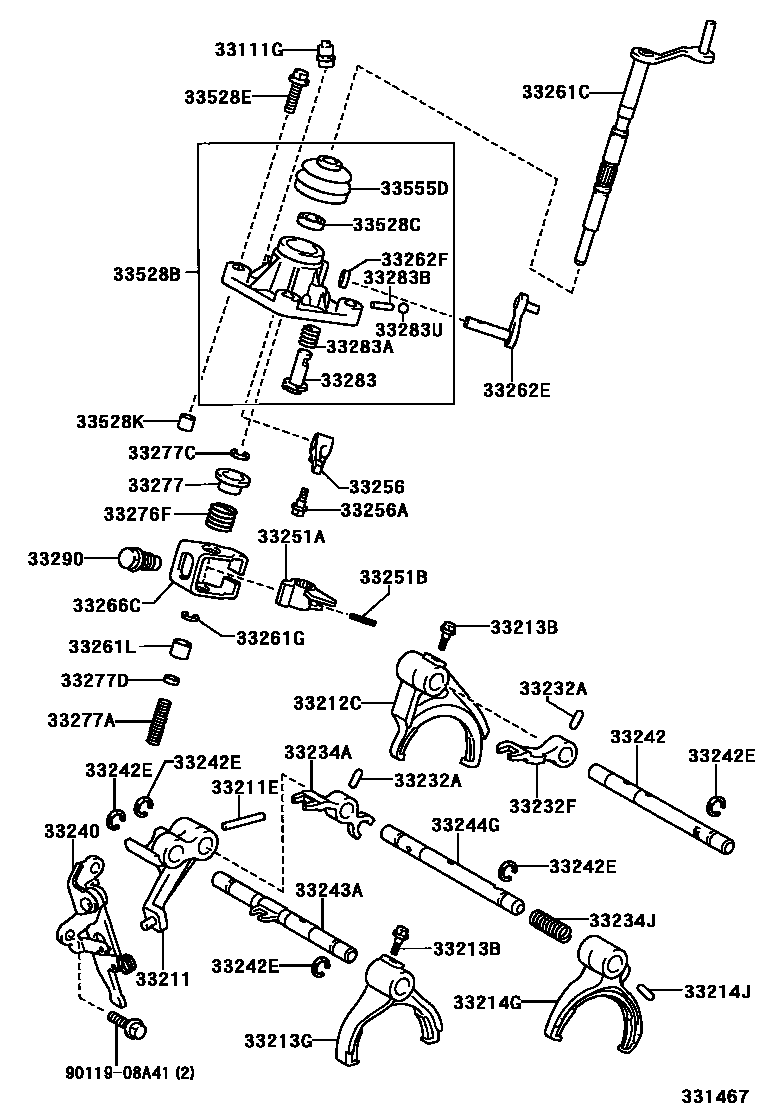3307 — GEAR SHIFT FORK & LEVER SHAFT (MTM)