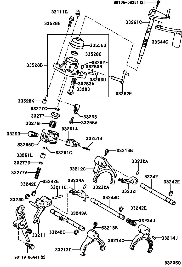 3307 — GEAR SHIFT FORK & LEVER SHAFT (MTM)