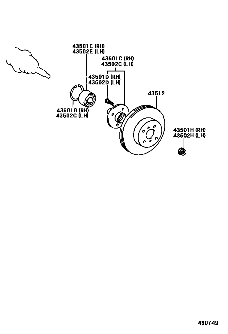 4303 — FRONT AXLE HUB