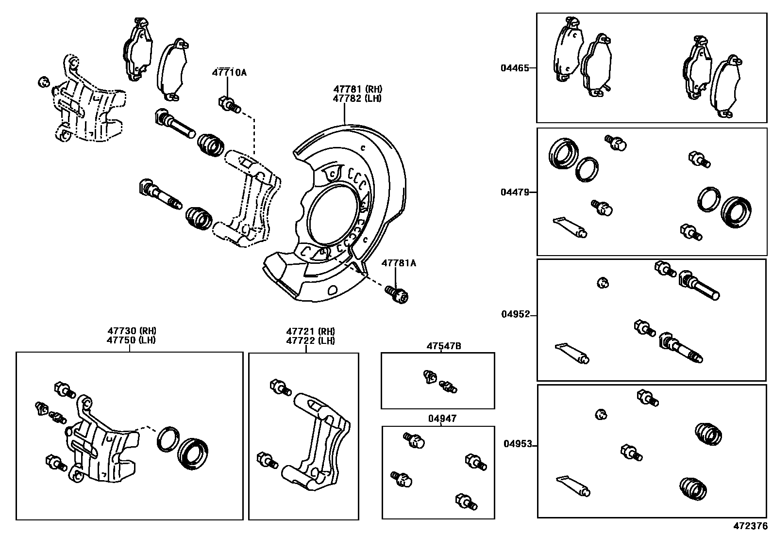 4705 — FRONT DISC BRAKE CALIPER & DUST COVER