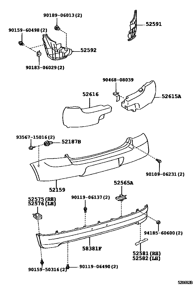 5202 — REAR BUMPER & BUMPER STAY