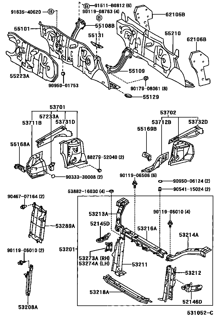 5304 — FRONT FENDER APRON & DASH PANEL