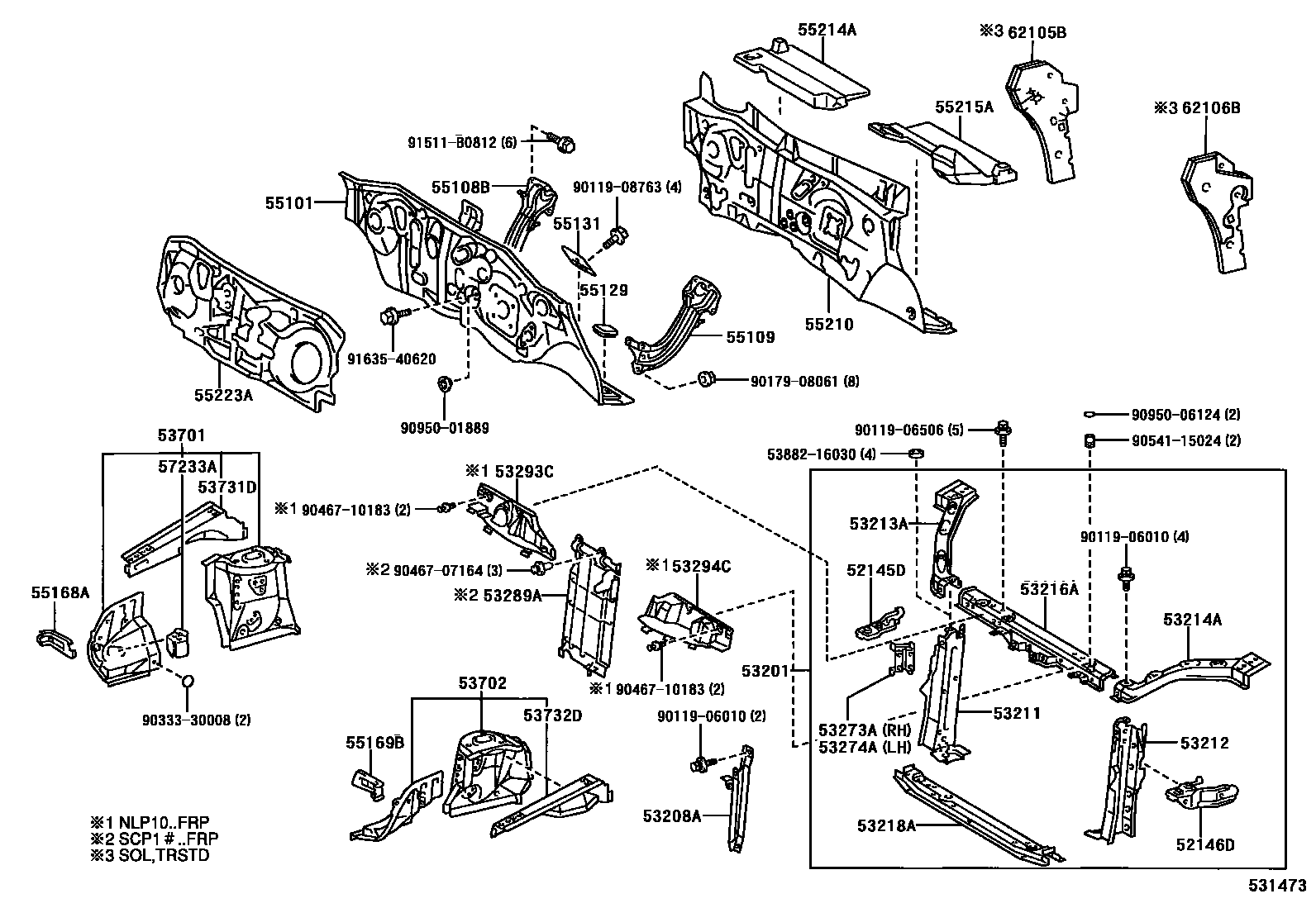 5304 — FRONT FENDER APRON & DASH PANEL