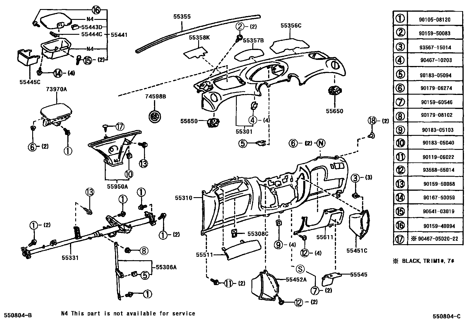 5501 — INSTRUMENT PANEL & GLOVE COMPARTMENT
