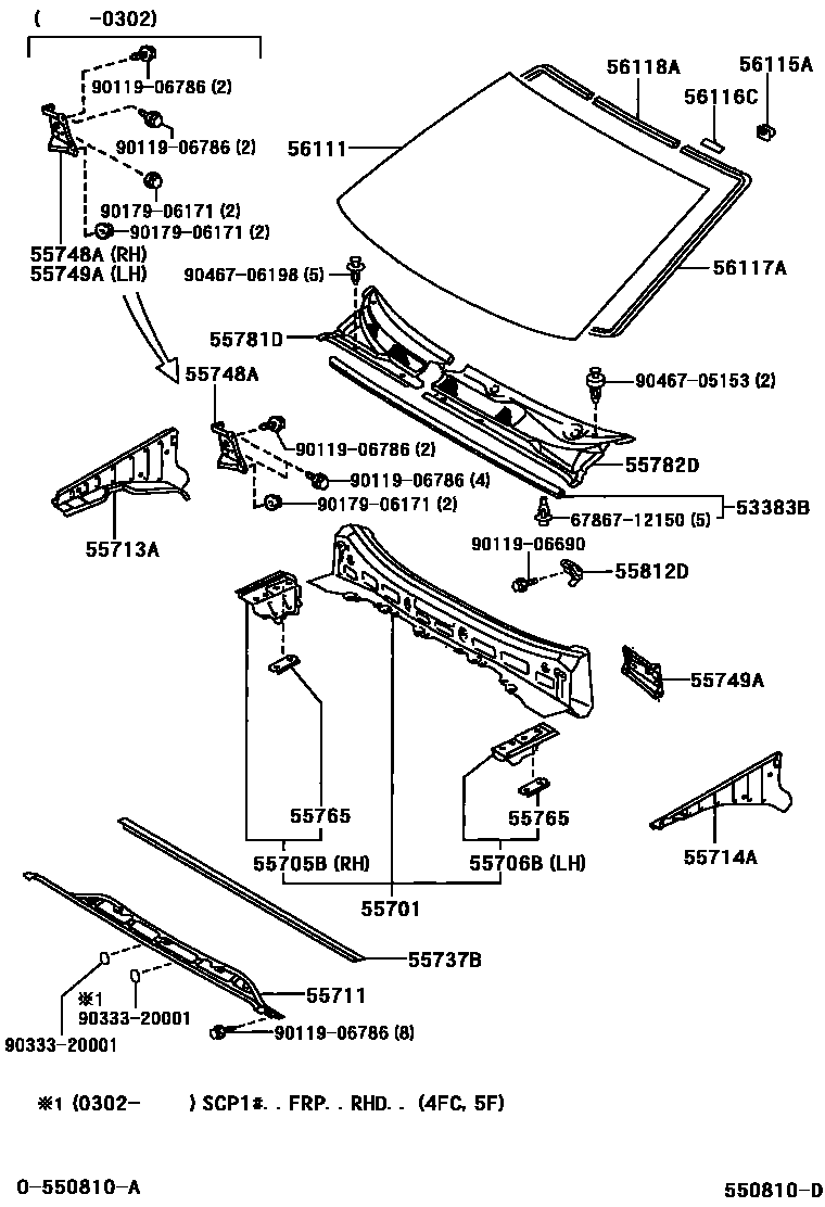 5503 — COWL PANEL & WINDSHIELD GLASS