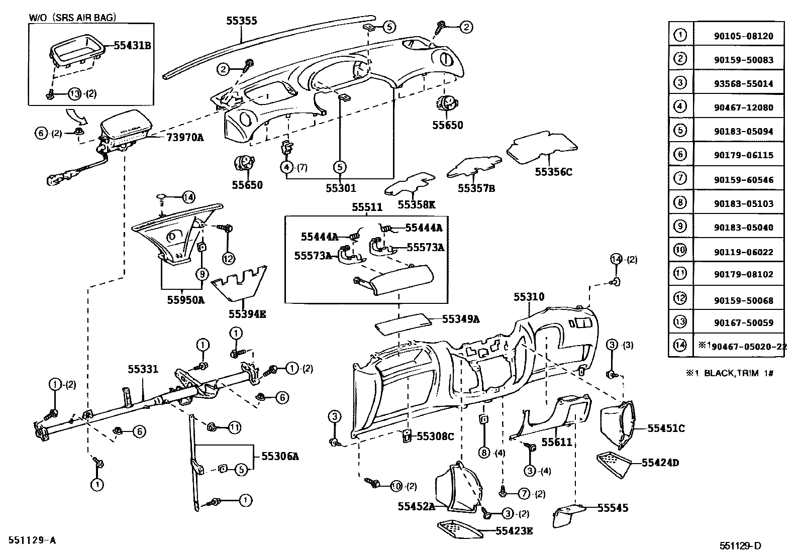 5501 — INSTRUMENT PANEL & GLOVE COMPARTMENT