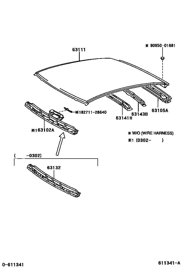 6104 — ROOF PANEL & BACK WINDOW GLASS