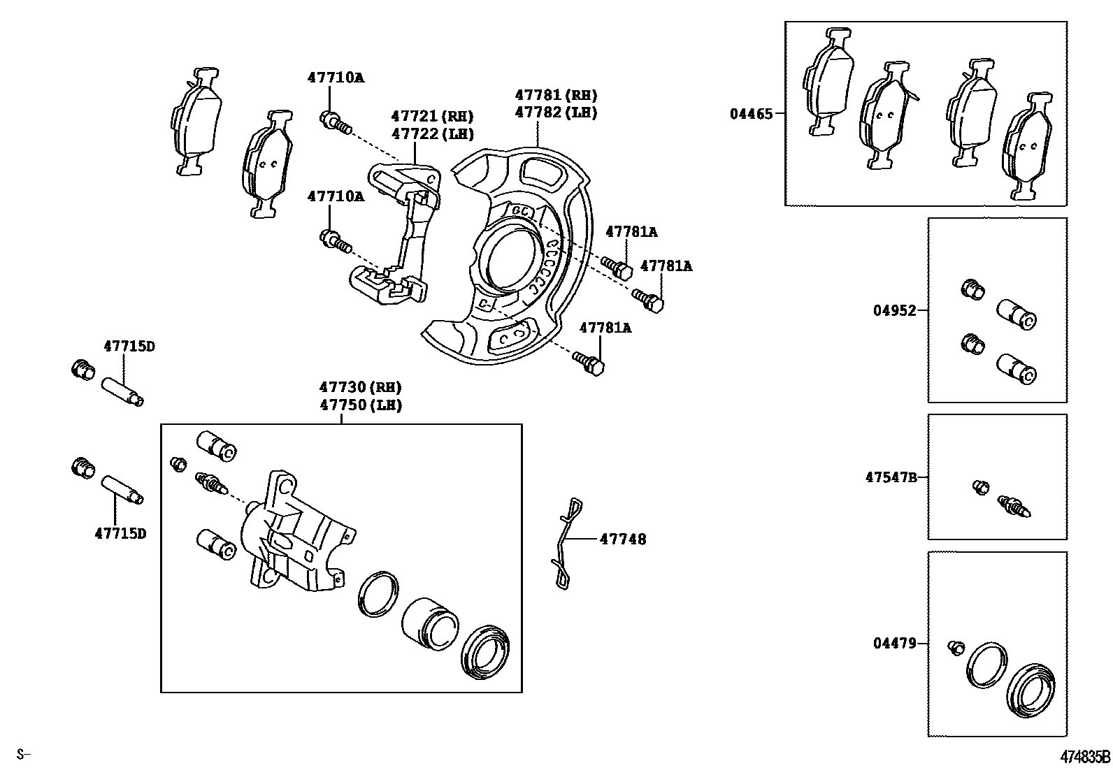 4705 — FRONT DISC BRAKE CALIPER & DUST COVER