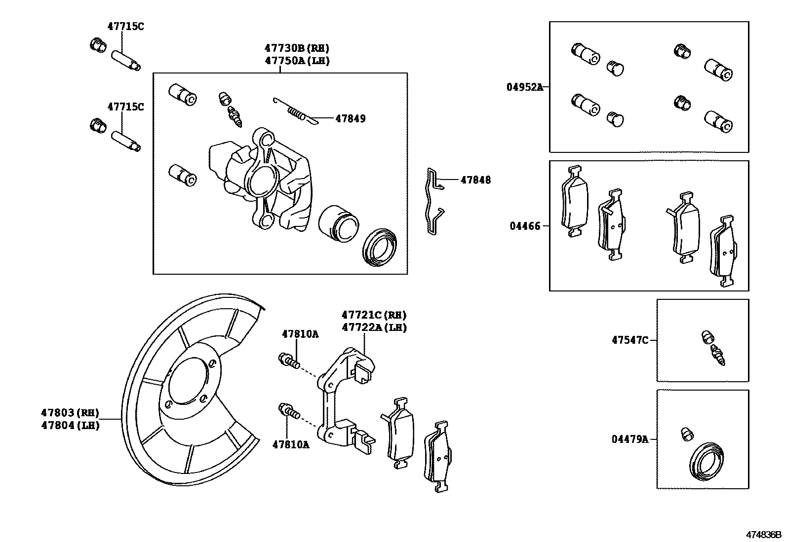 4707 — REAR DISC BRAKE CALIPER & DUST COVER
