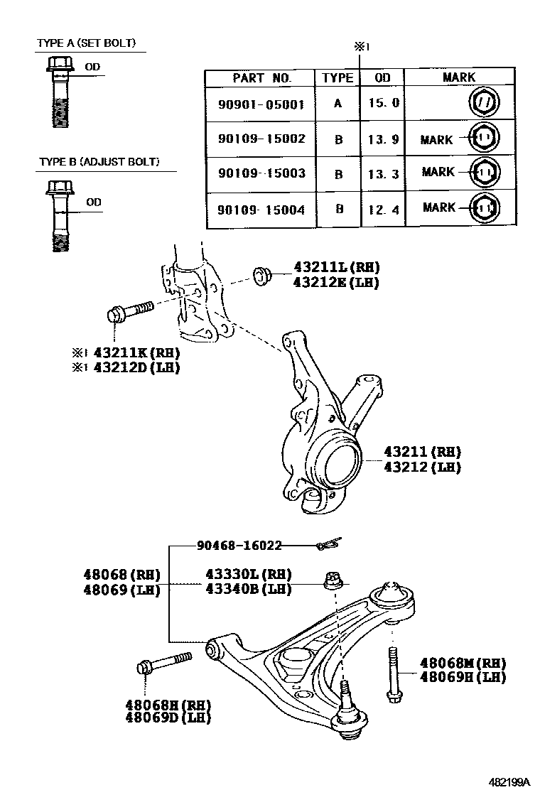 4802 — FRONT AXLE ARM & STEERING KNUCKLE
