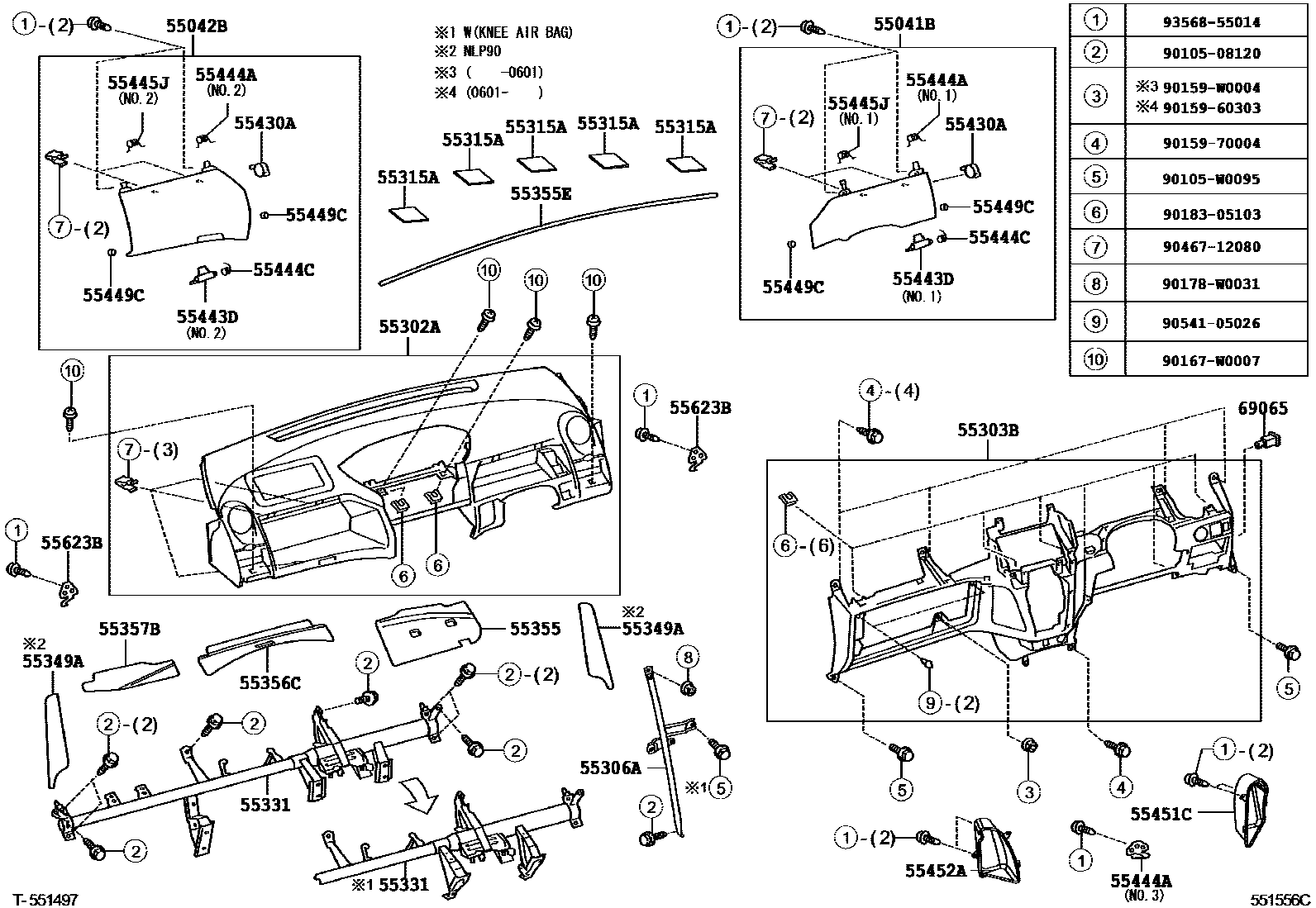 5501 — INSTRUMENT PANEL & GLOVE COMPARTMENT