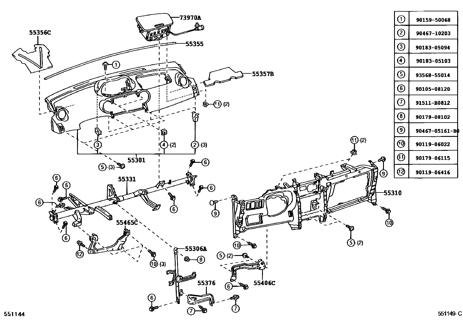 5501 — INSTRUMENT PANEL & GLOVE COMPARTMENT