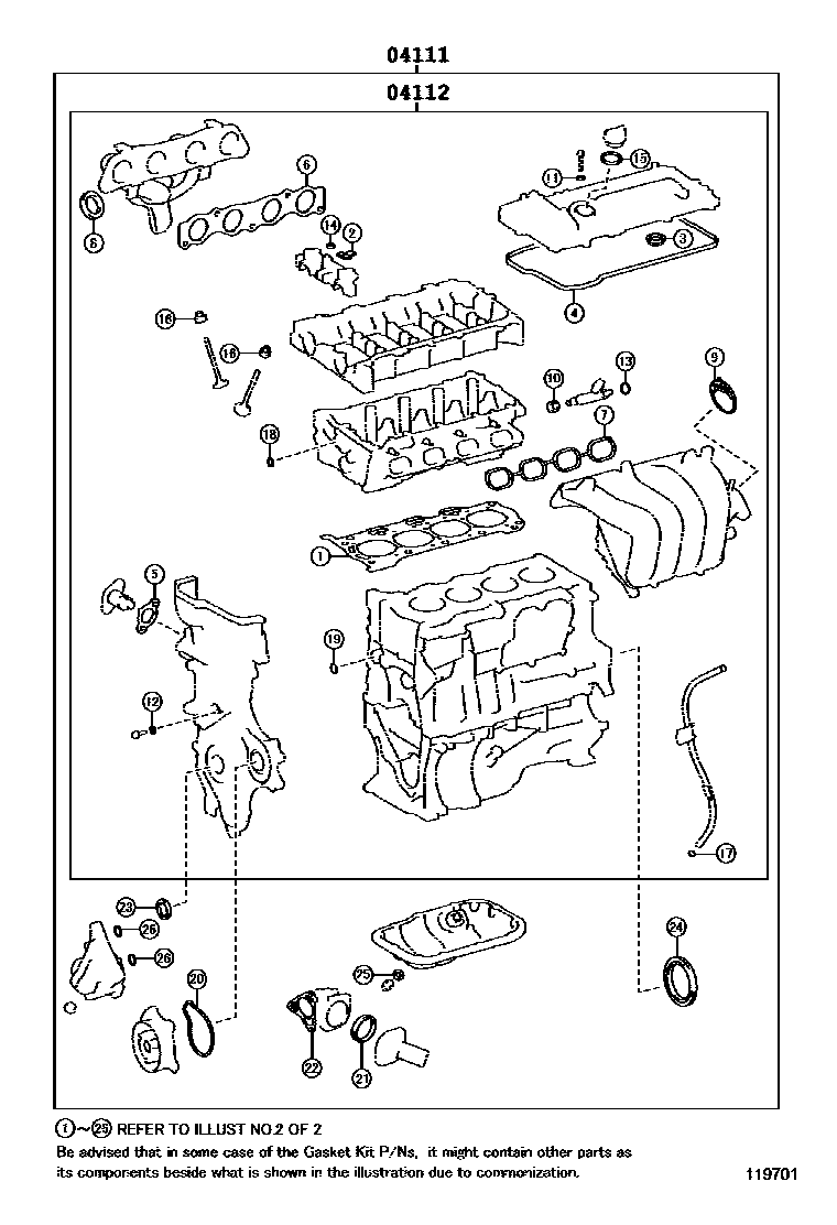 1103 — ENGINE OVERHAUL GASKET KIT
