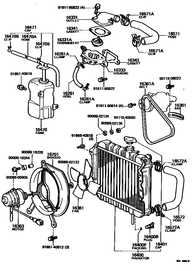 1603 — RADIATOR & WATER OUTLET