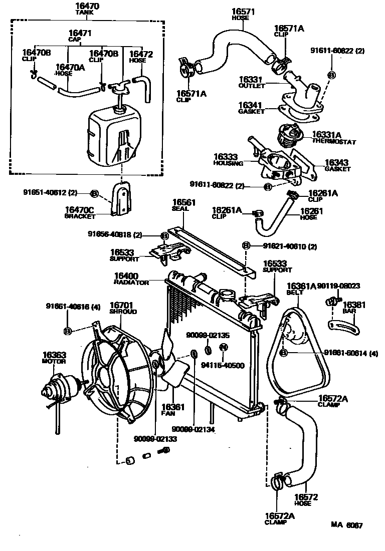 1603 — RADIATOR & WATER OUTLET