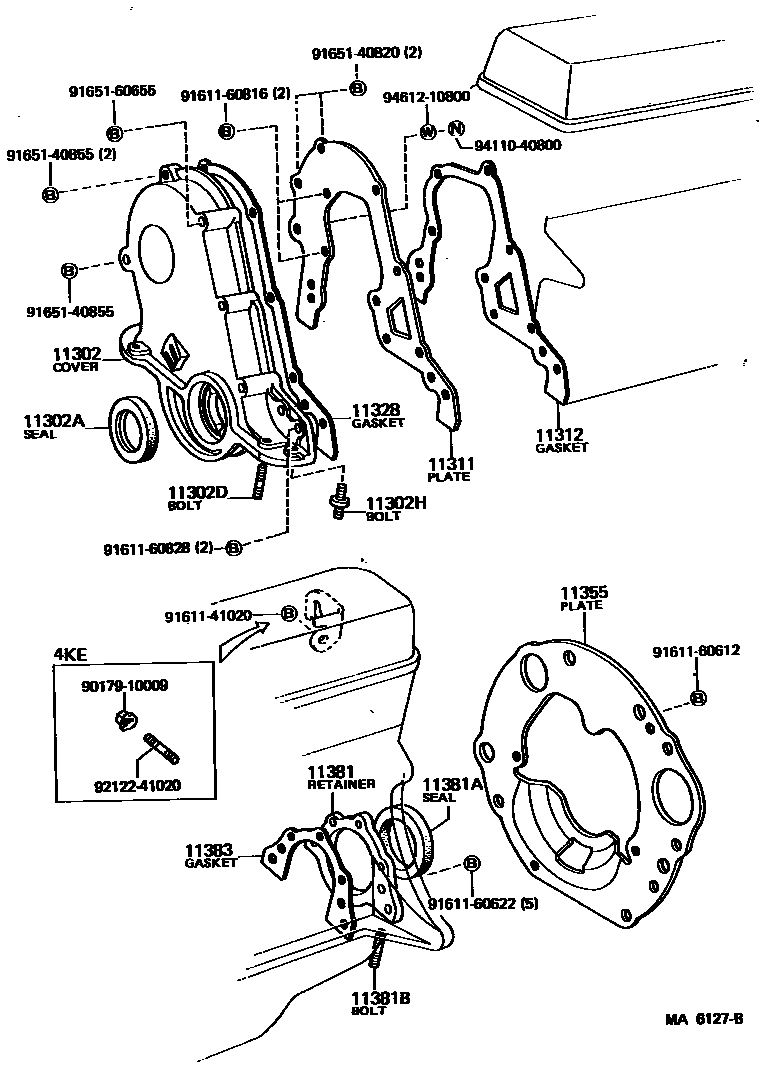 1106 — TIMING GEAR COVER & REAR END PLATE