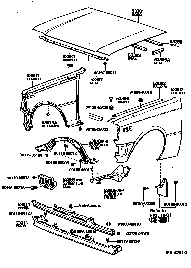 5302 — HOOD & FRONT FENDER