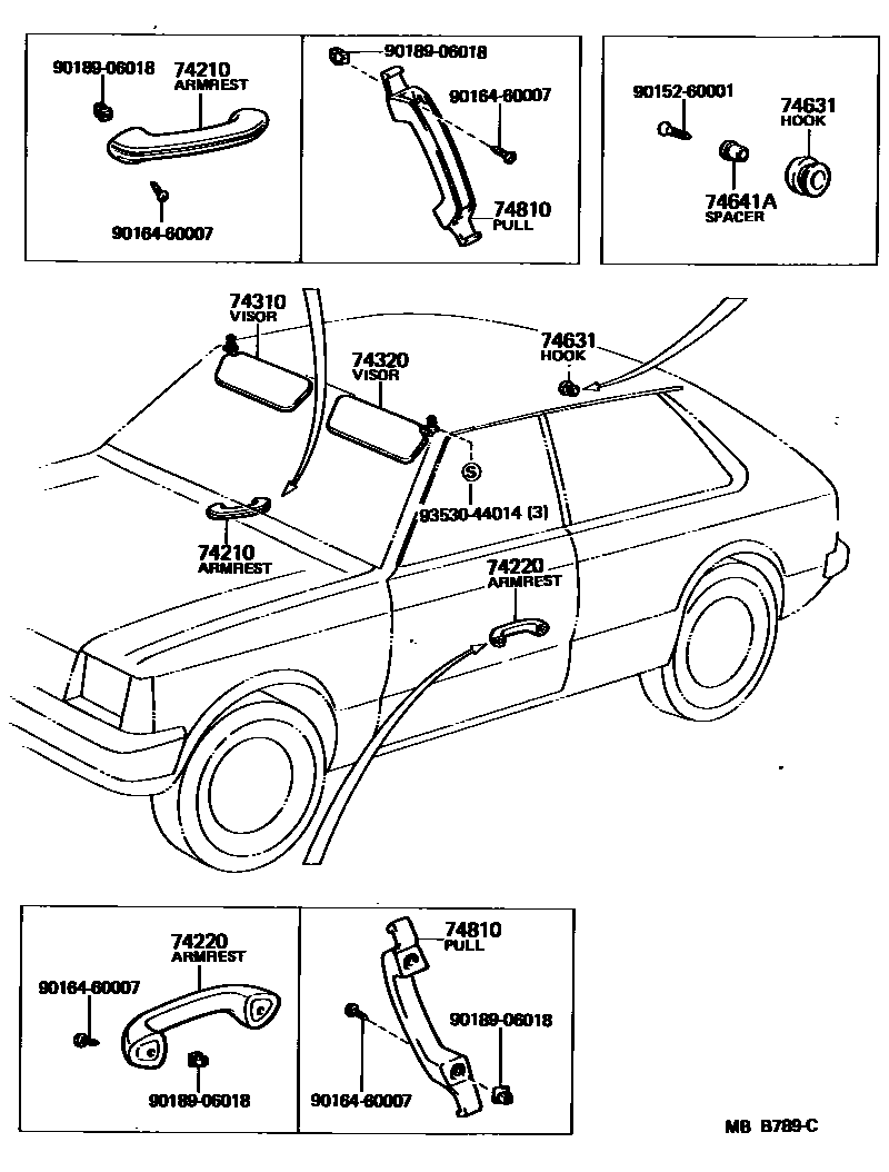 7401 — ARMREST & VISOR